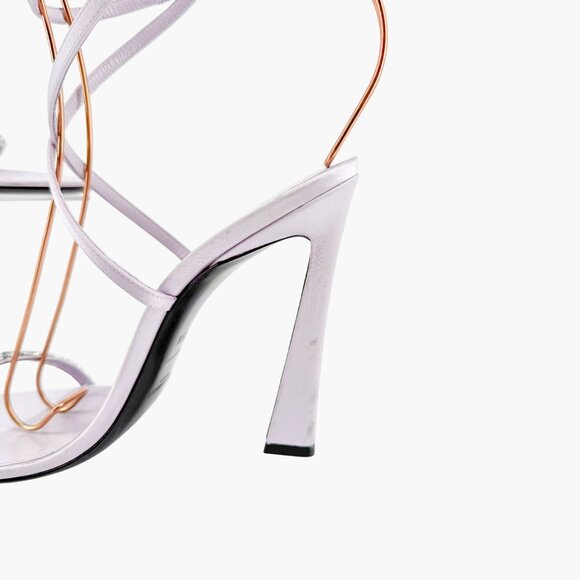 Saint Laurent Gippy Crystal Sandals EU 39.5 US 9.5 Lilac Purple Satin High Heels - Picture 12 of 13
